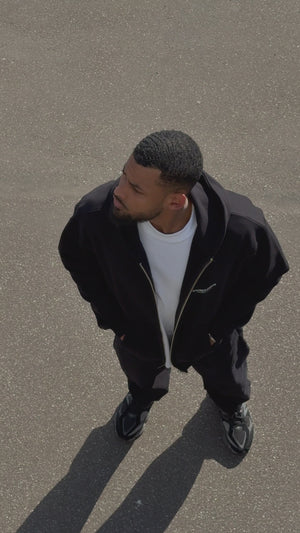 Hoodie zippé Oversize Black | BORN IN CHAOS